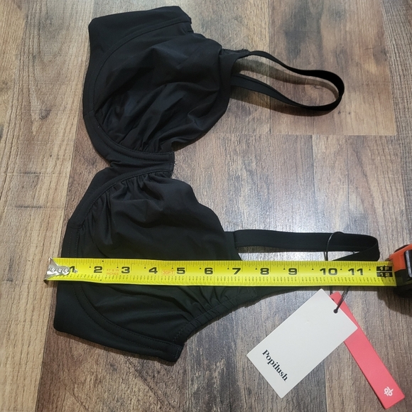 Popilush Women's Black 2-Piece Ruched Shapewear Tummy Control Swimsuit Set  L - Picture 10 of 12